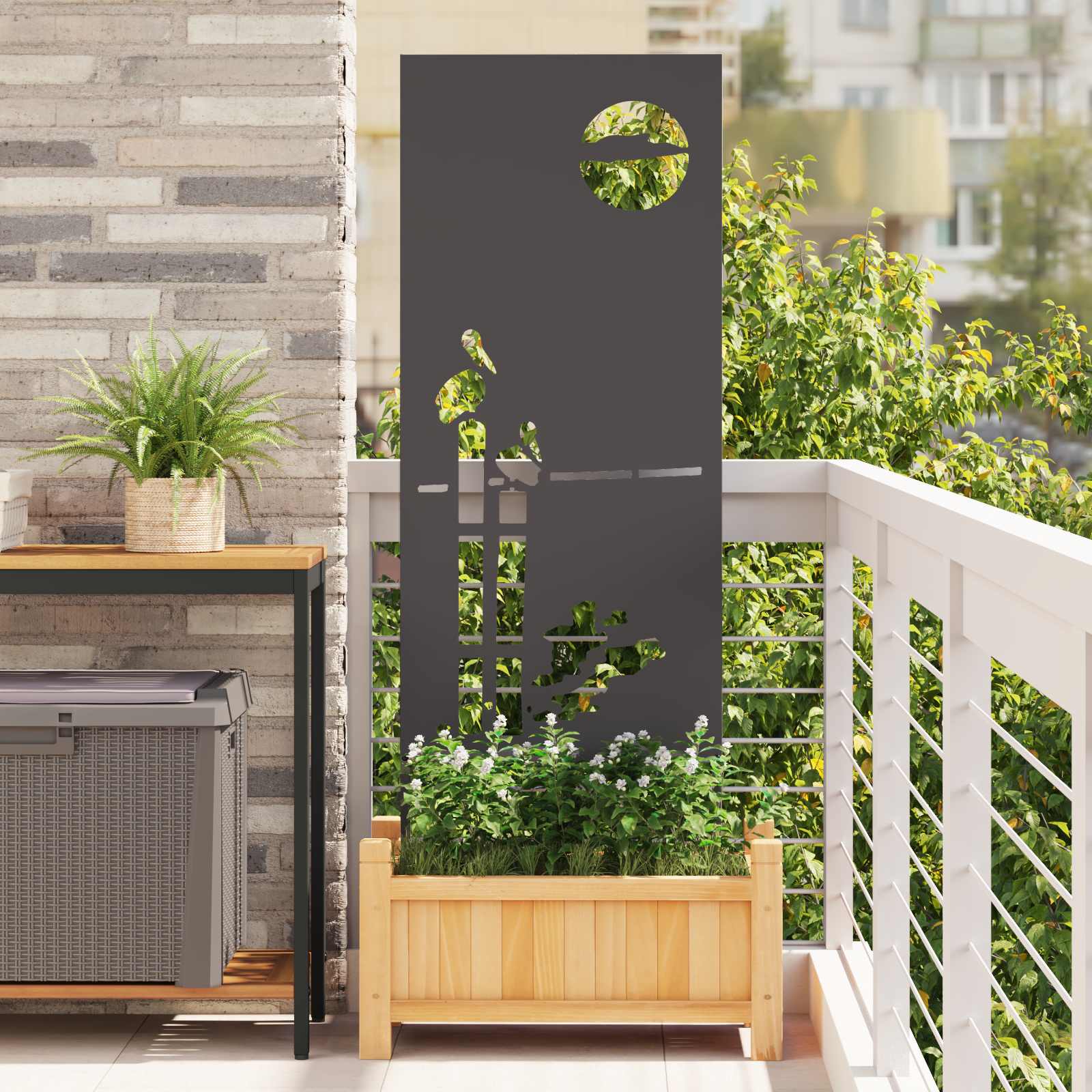 Trädgårds integritetsskärm Svart 50 x 140 cm Kallvalsat stål