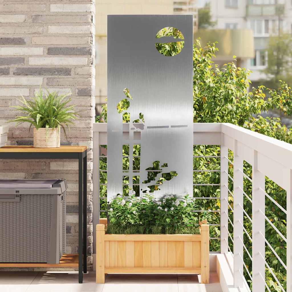 Trädgårds integritetsskärm Silver 50 x 140 cm Rostfritt stål