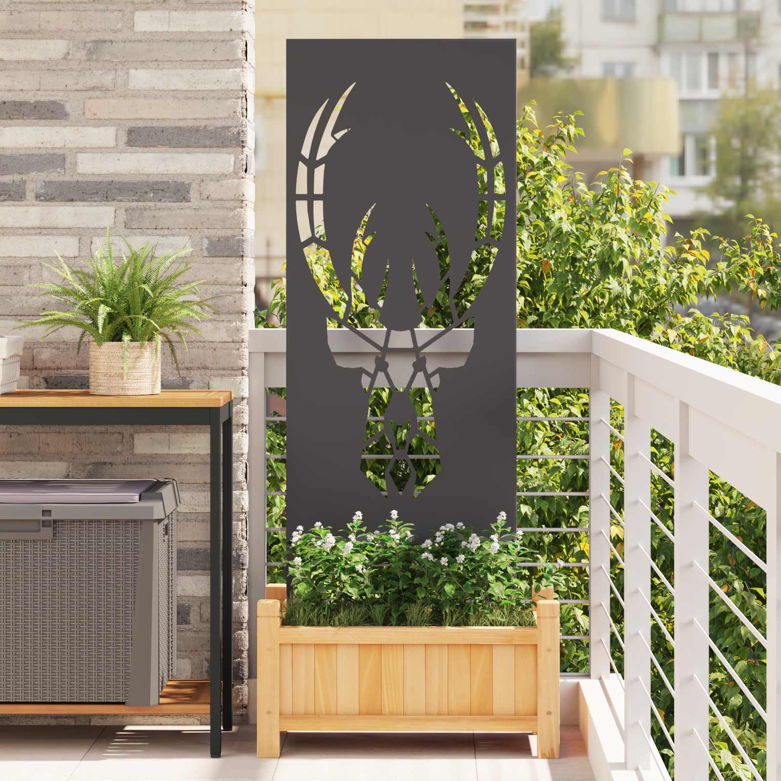 Trädgårds integritetsskärm Svart 50 x 140 cm Kallvalsat stål