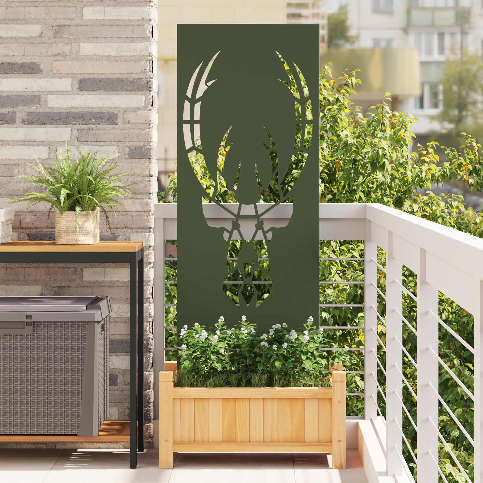 Trädgårds integritetsskärm Olivgrön 50 x 140 cm Kallvalsat stål