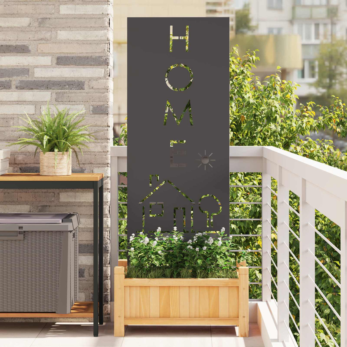 Trädgårds integritetsskärm Svart 50 x 140 cm Kallvalsat stål