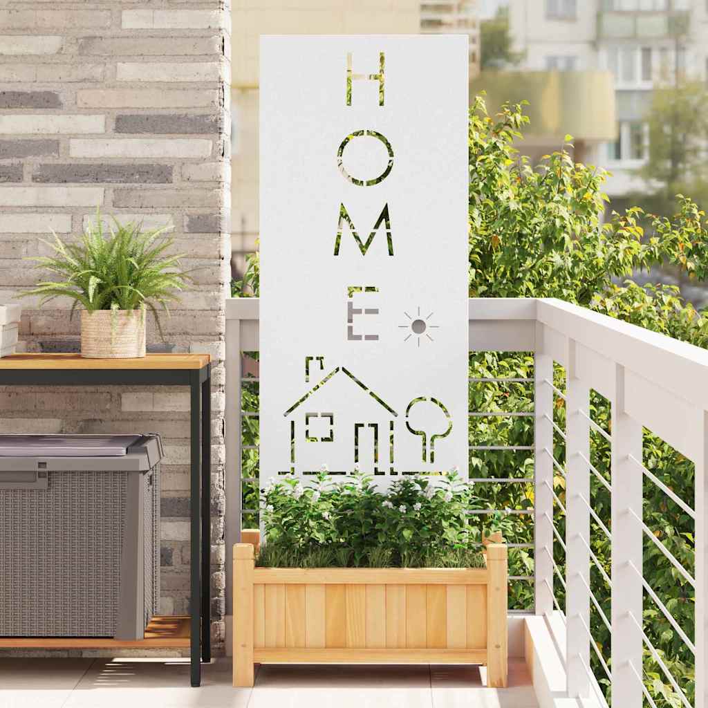 Trädgårds integritetsskärm Vit 50 x 140 cm Kallvalsat stål