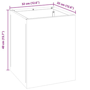 Trädgårdsplanterare Galvaniserat Stål 32 x 32 x 40 cm