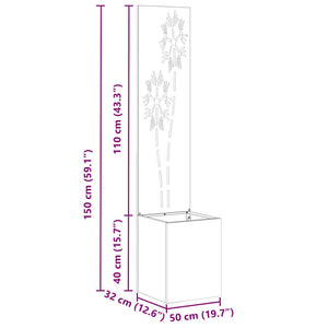 Trädgårds integritetsskärm Svart 32 x 140 cm Kallvalsat stål