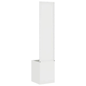 Trädgårds integritetsskärm Vit 32 x 140 cm Kallvalsat stål