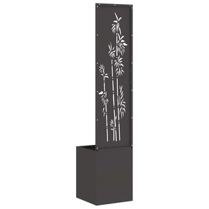 Trädgårds integritetsskärm Svart 32 x 140 cm Kallvalsat stål