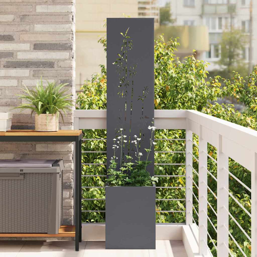 Trädgårds integritetsskärm Blommor Antracit 32 x 32 x 150 cm