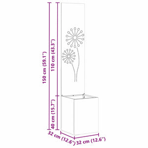 Trädgårds integritetsskärm Antracit 32 x 140 cm Kallvalsat stål