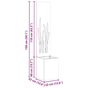Trädgårds integritetsskärm Antracit 32 x 140 cm Kallvalsat stål