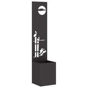 Trädgårds integritetsskärm Svart 32 x 140 cm Kallvalsat stål