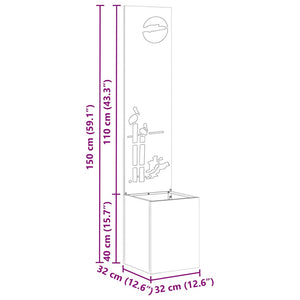 Trädgårds integritetsskärm Svart 32 x 140 cm Kallvalsat stål