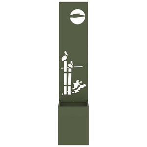 Trädgårds integritetsskärm Olivgrön 32 x 140 cm Kallvalsat stål