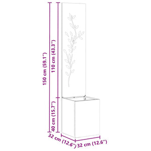 Trädgårds integritetsskärm Silver 32 x 140 cm Rostfritt stål