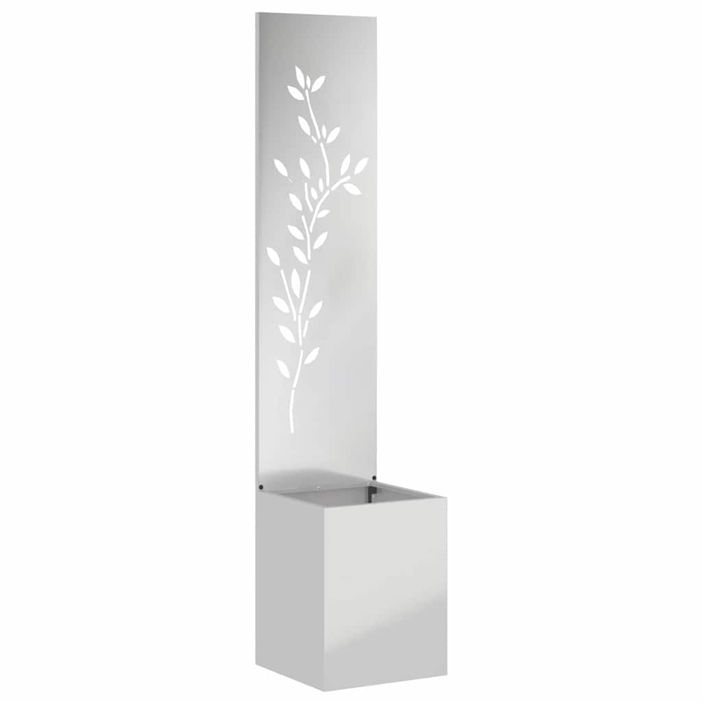Trädgårds integritetsskärm Blommor Silver 32 x 32 x 150 cm