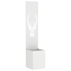 Trädgårds integritetsskärm Vit 32 x 140 cm Kallvalsat stål