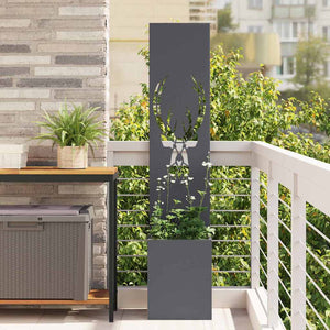 Trädgårds integritetsskärm Antracit 32 x 140 cm Kallvalsat stål