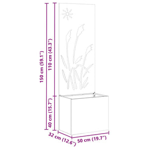 Trädgårds integritetsskärm Antracit 50 x 140 cm Kallvalsat stål