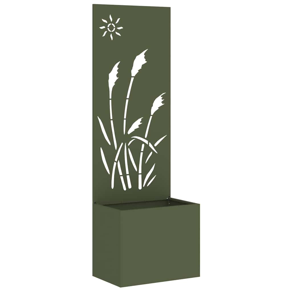 Trädgårds integritetsskärm Olivgrön 50 x 140 cm Kallvalsat stål