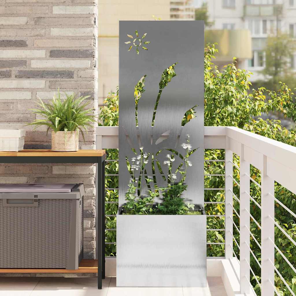 Trädgårds integritetsskärm Silver 50 x 140 cm Rostfritt stål