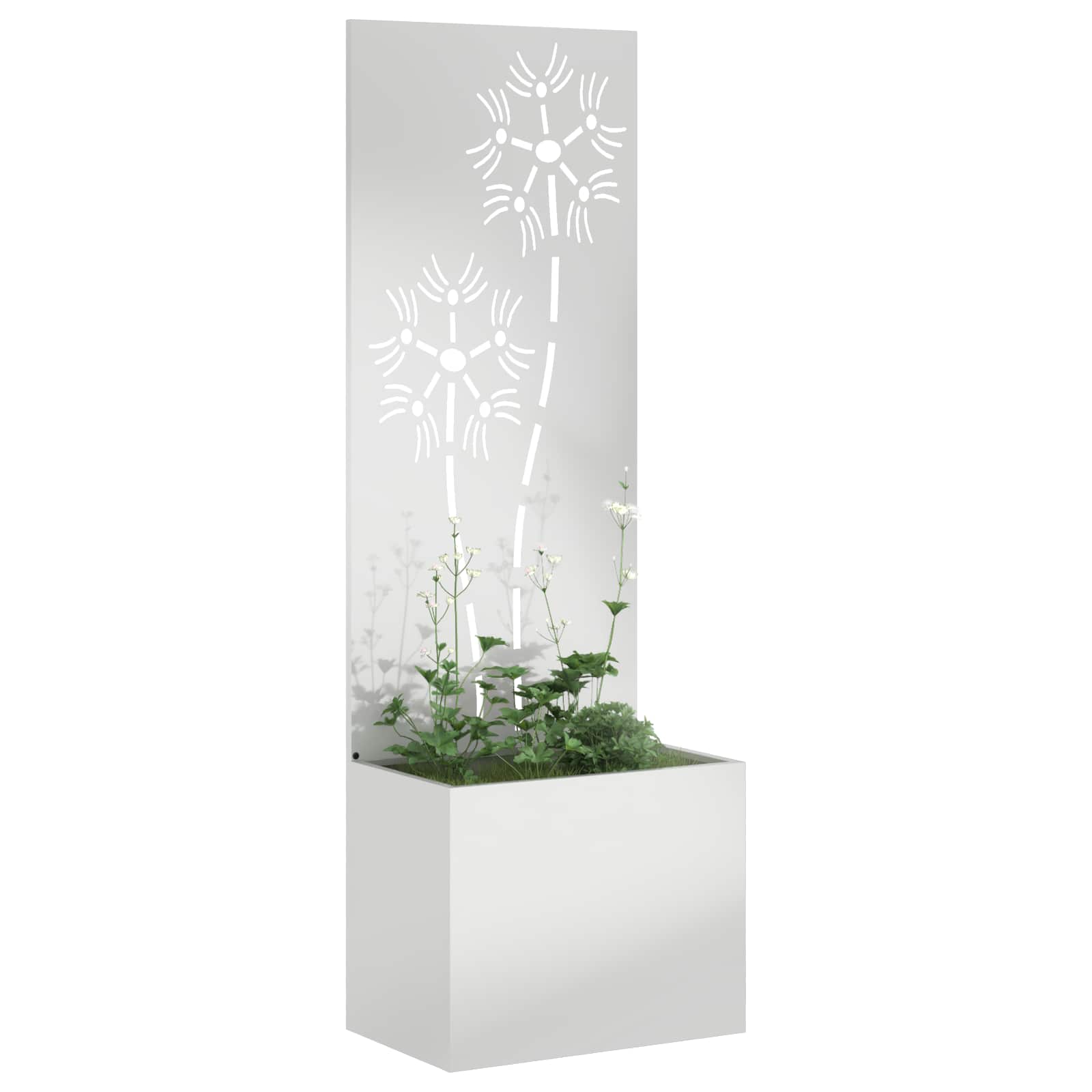 Trädgårds integritetsskärm Blommor Silver 50 x 32 x 150 cm