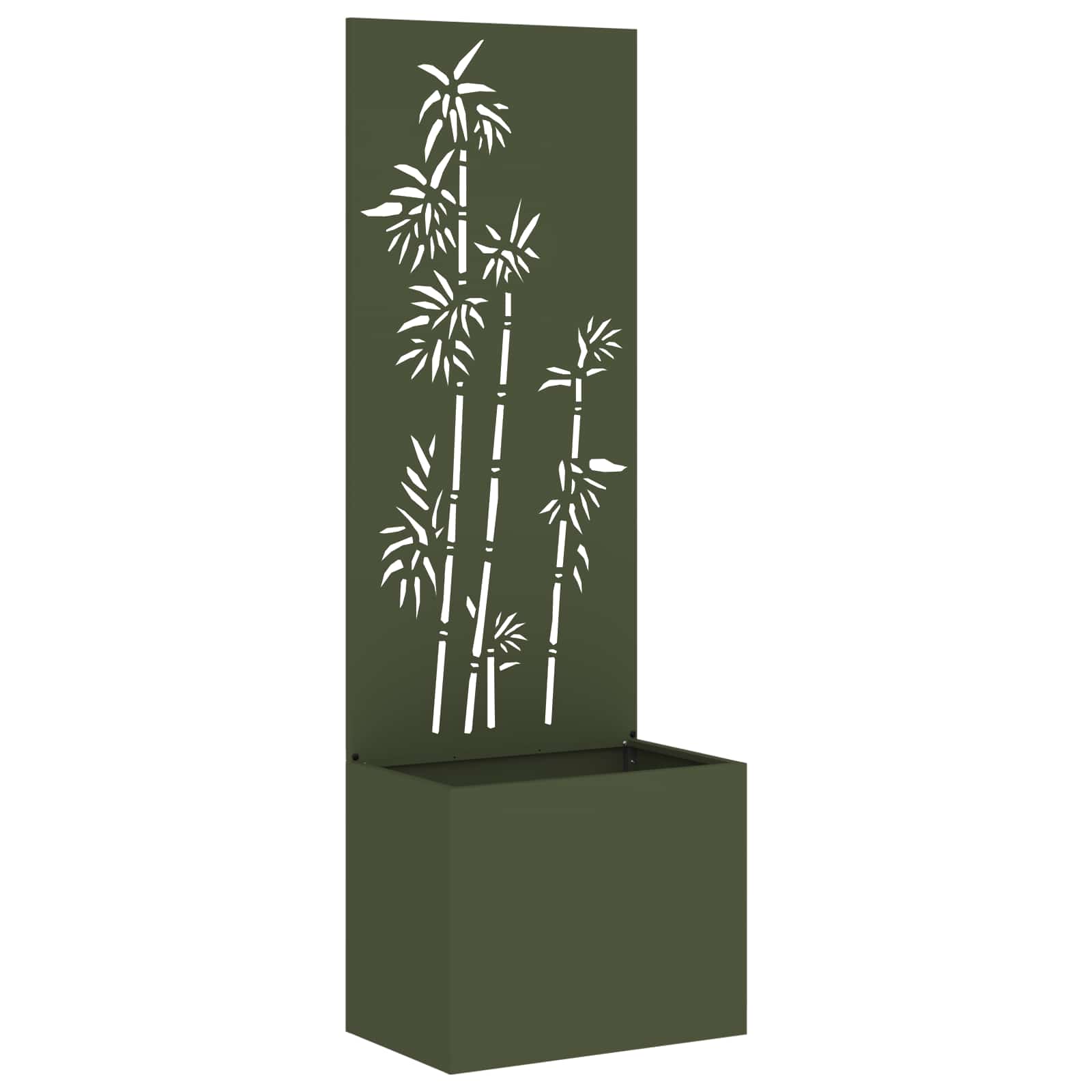 Trädgårds integritetsskärm Blommor Olivgrön 50 x 32 x 150 cm