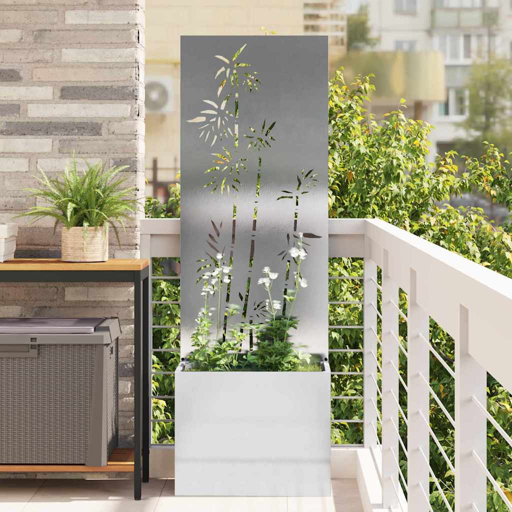 Trädgårds integritetsskärm Blommor Silver 50 x 32 x 150 cm