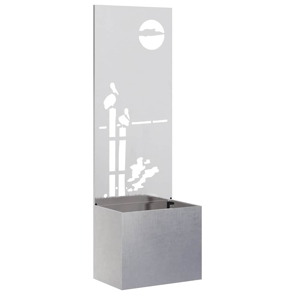 Trädgårds integritetsskärm Silver 50 x 140 cm Rostfritt stål