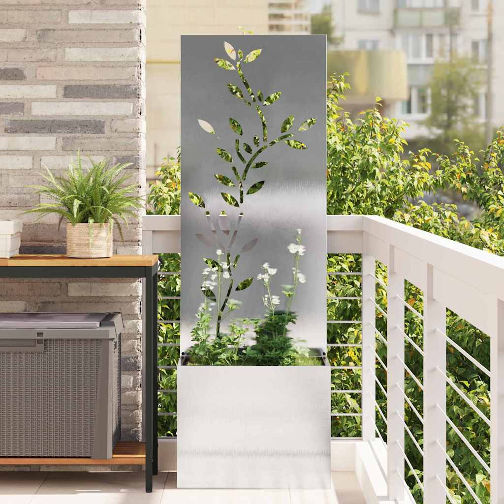 Trädgårds integritetsskärm Blommor Silver 50 x 32 x 150 cm