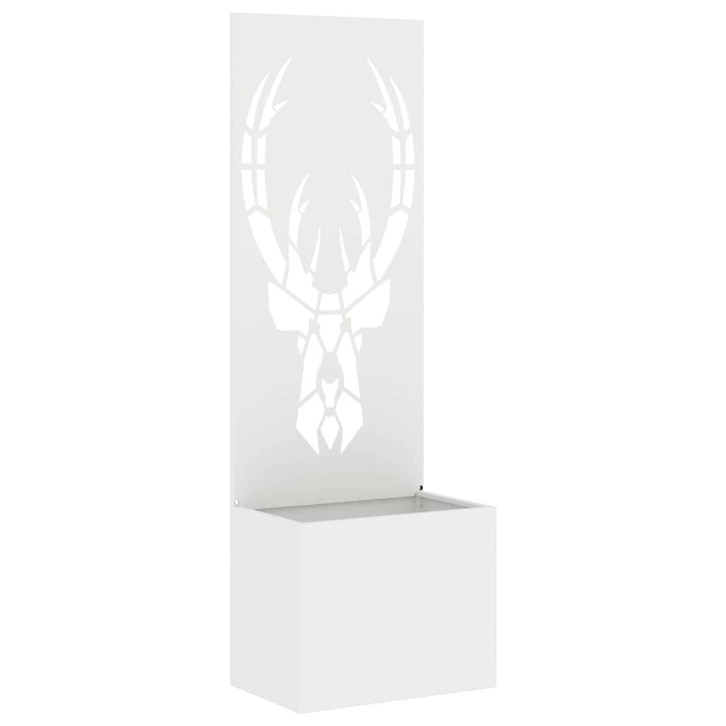 Trädgårds integritetsskärm Vit 50 x 140 cm Kallvalsat stål