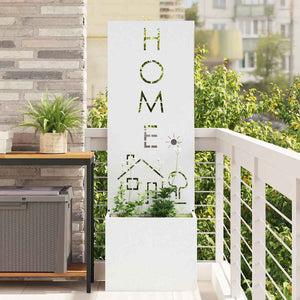 Trädgårds integritetsskärm Vit 50 x 140 cm Kallvalsat stål