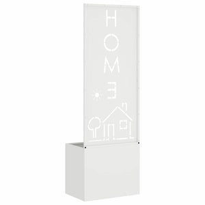 Trädgårds integritetsskärm Vit 50 x 140 cm Kallvalsat stål