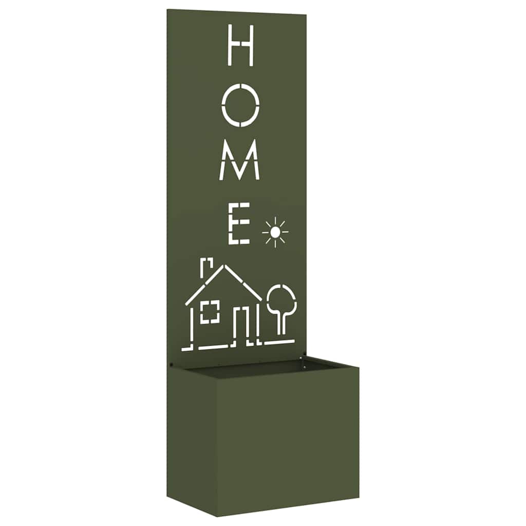 Trädgårds integritetsskärm Olivgrön 50 x 140 cm Kallvalsat stål