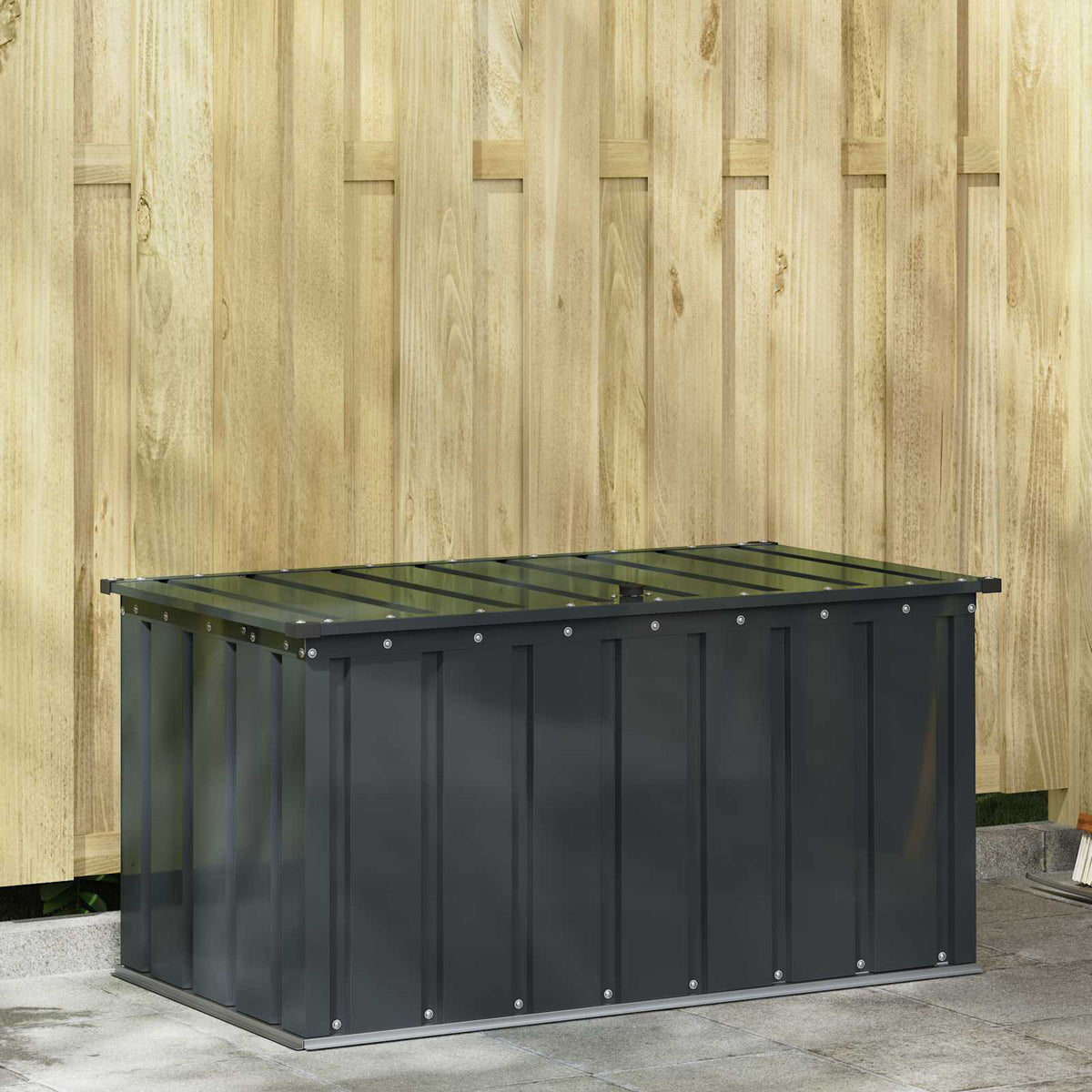 Trädgårdsförvaringslåda Svart 101 x 56,5 x 50 cm Stål