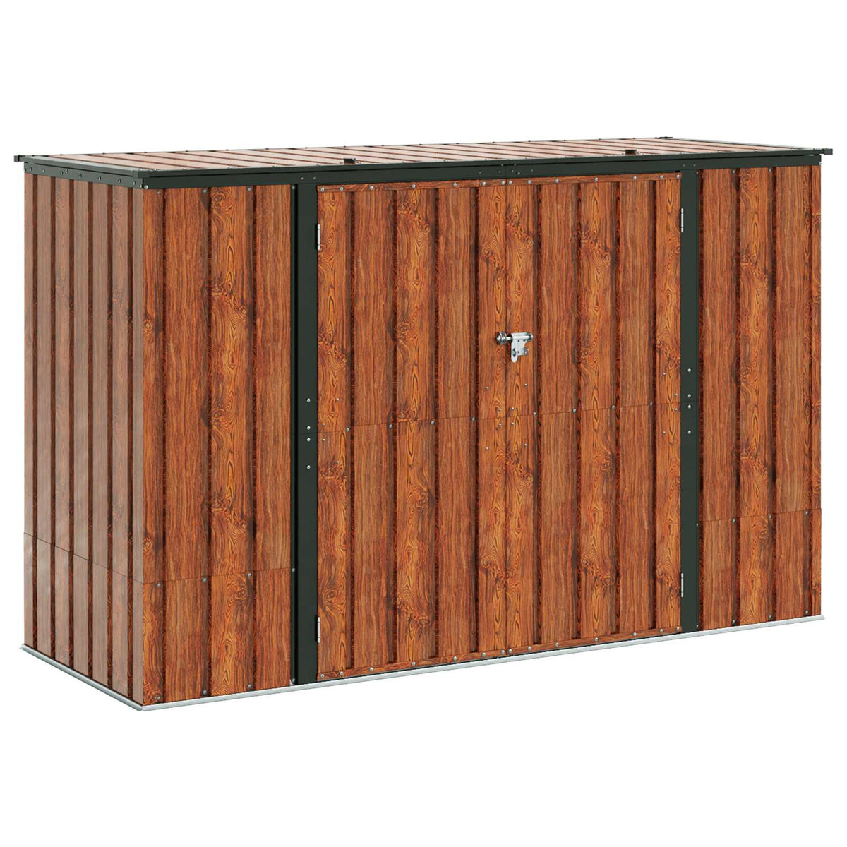 Trädgårdsförvaringslåda Brun 214 x 82 x 132 cm Stål