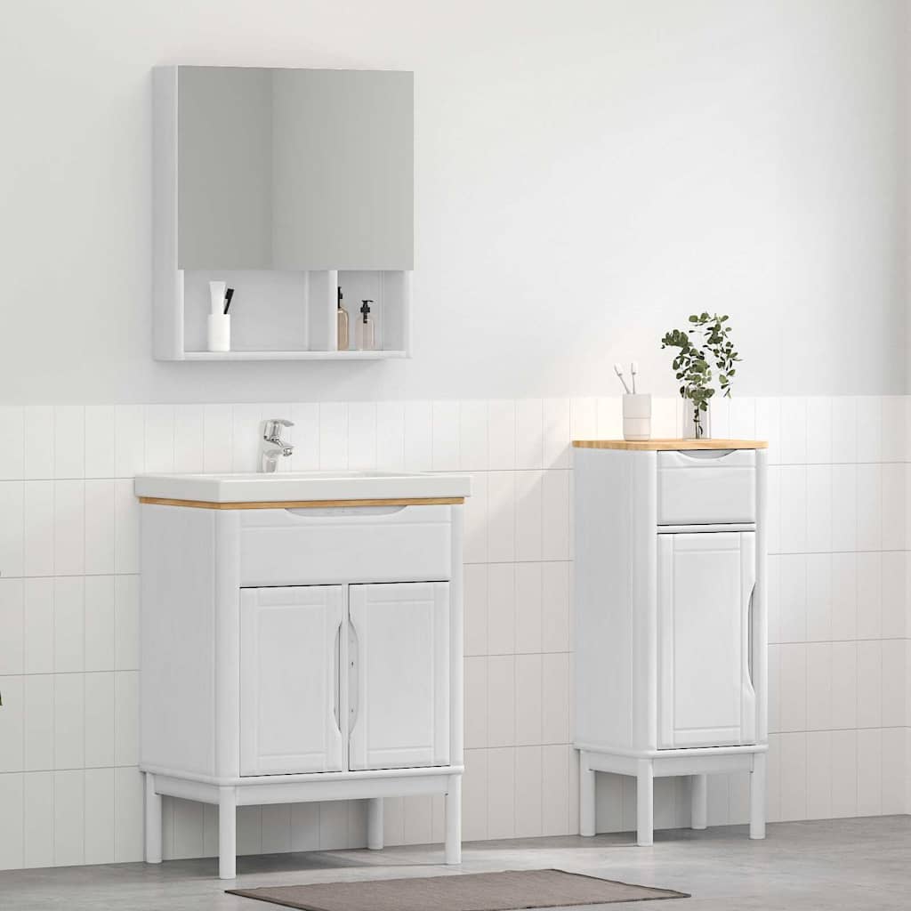 Badrumsmöbelset FLORO 2 st Vit Massiv furu