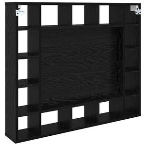 Spegelskåp med hylla Svart Ek 91 x 15 x 76,5 cm Konstruerat trä