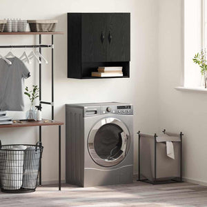 Väggmonterat skåp Svart Ek 60 x 31 x 70 cm Konstruerat trä