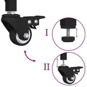 Köksvagn Svart Ek 70 x 30 x 82 cm Konstruerat trä