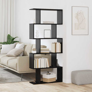 Bokskåp Svart Ek 70 x 24 x 161 cm Konstruerat trä