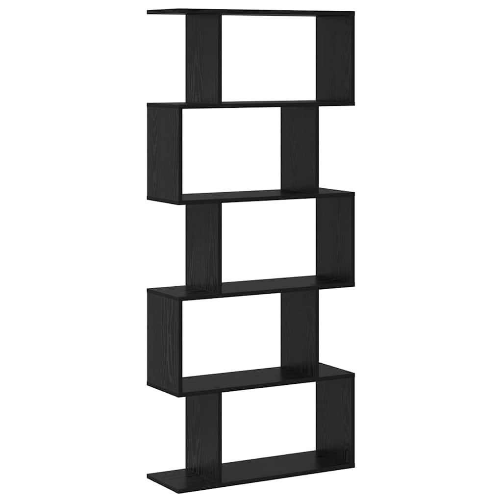 Bokskåp Svart Ek 70 x 24 x 161 cm Konstruerat trä