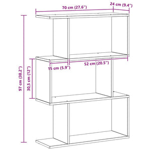 Bokskåp Svart Ek 70 x 14 x 97 cm Konstruerat trä