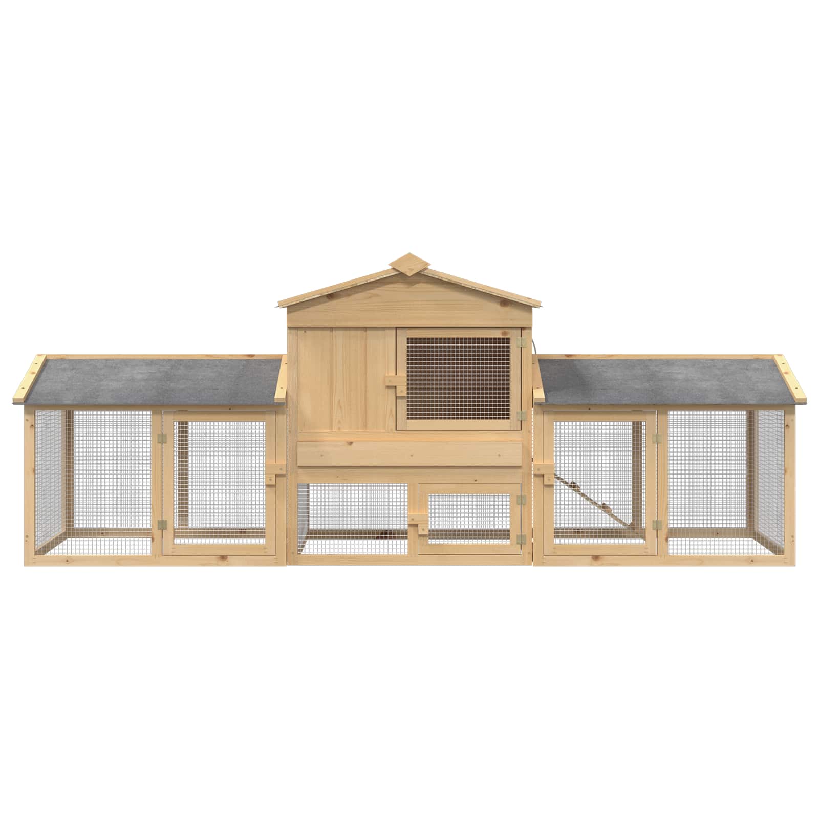 Hönsgård 3 st Brun 225 x 60 x 89 cm Massiv furu