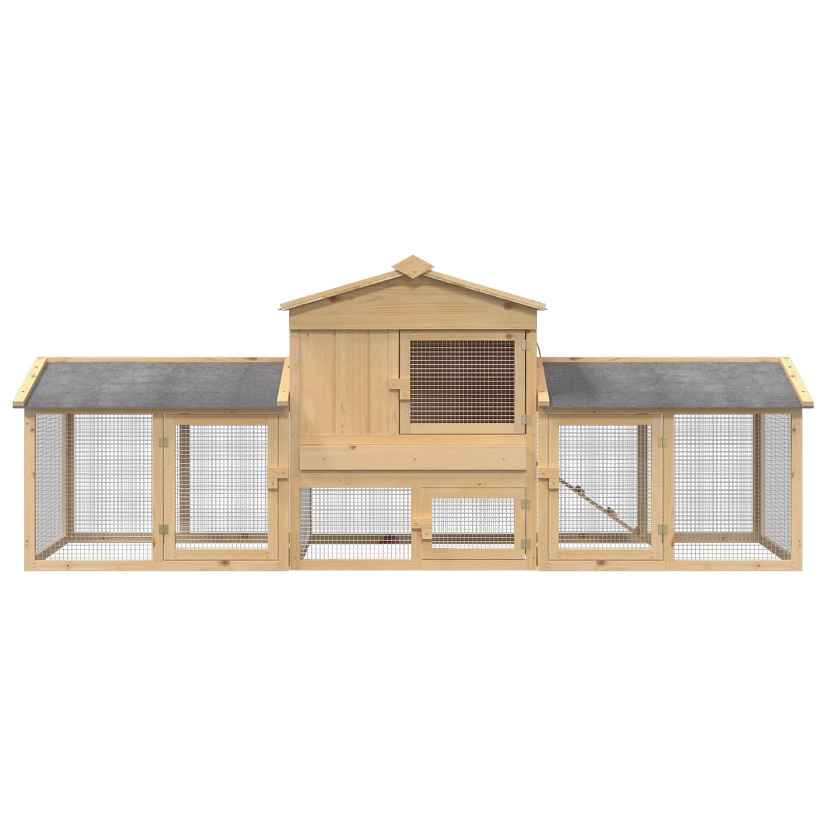 Hönsgård 3 st Brun 225 x 60 x 89 cm Massiv furu