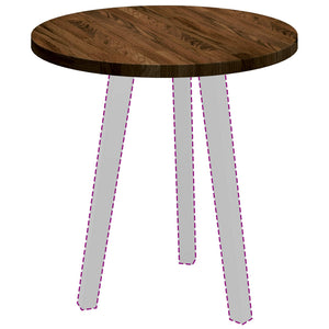 Bordsskiva Mörkbrun Ø 50 x 2,5 cm Massivt Ekträ