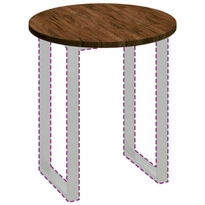 Bordsskiva Mörkbrun Ø 70 x 2,5 cm Massivt Ekträ