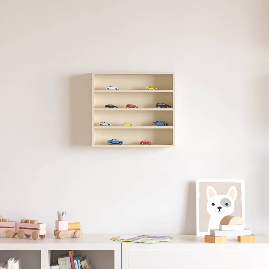 Väggdisplay Väggmonterat Beige 40 x 8,5 x 37 cm Konstruerat trä