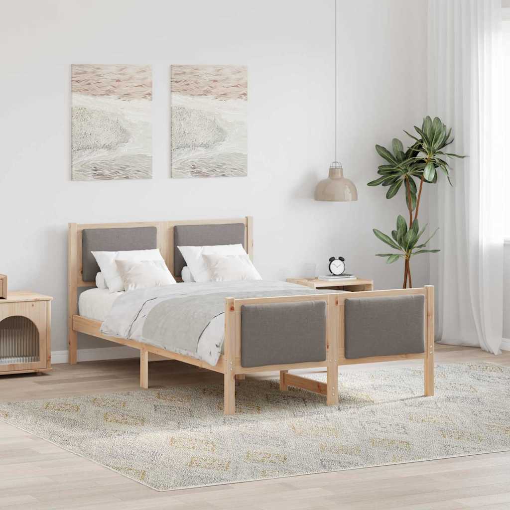 Sängram med huvudgavel Taupe 120 x 200 cm tyg