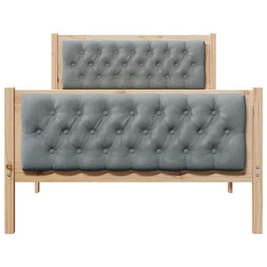 Sängram med huvudgavel Ljusgrå 100 x 200 cm Massiv furu