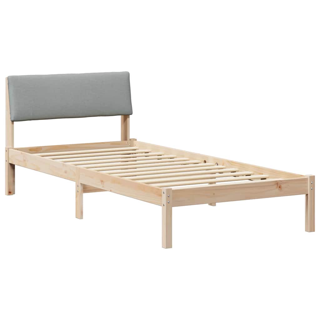 Sängram Brun och ljusgrå 100 x 200 cm Massiv furu
