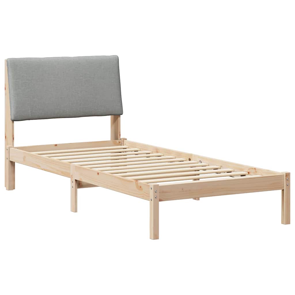 Sängram Brun och ljusgrå 100 x 200 cm Massiv furu